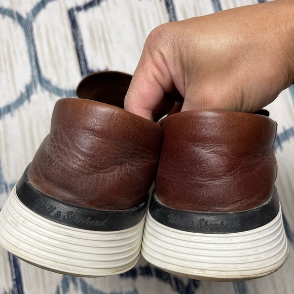 Wolf and Sheperd Made in Portugal Men's Brown Leather Loafers size 11 - Picture 2 of 8